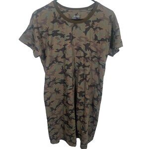 Columbia Camo Park T-Shirt Dress Womens Size Large Short Sleeve NWOT